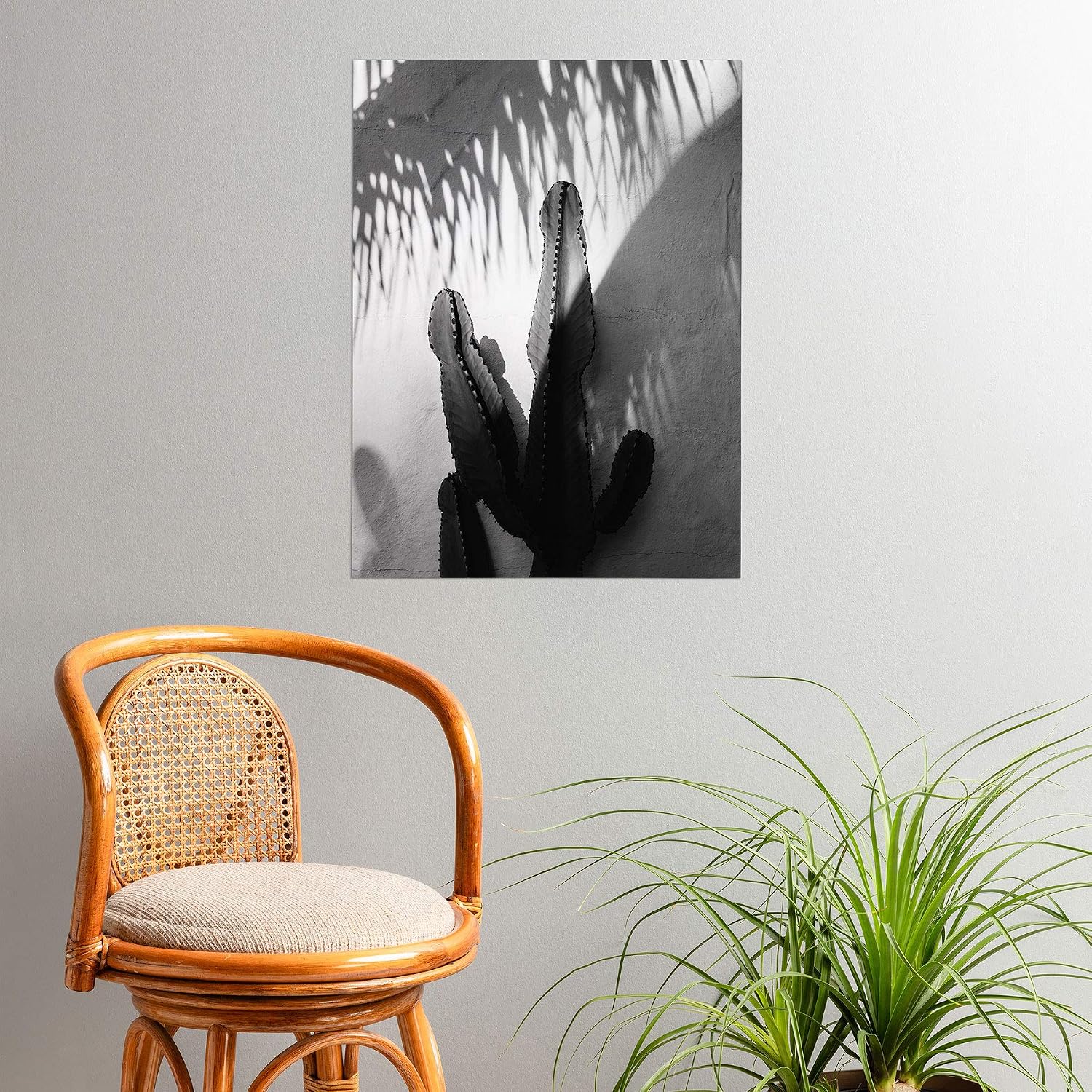 Deny Designs Bethany Young Monochrome SoCal Shadows Poster, 18x24, Black