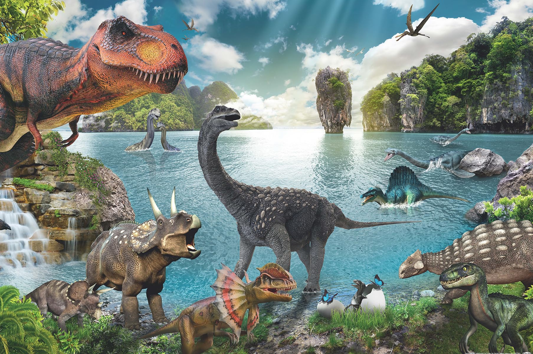 Dinosaurier Poster XL 170gr. Papier, glänzend (91,5cm x 61cm)
