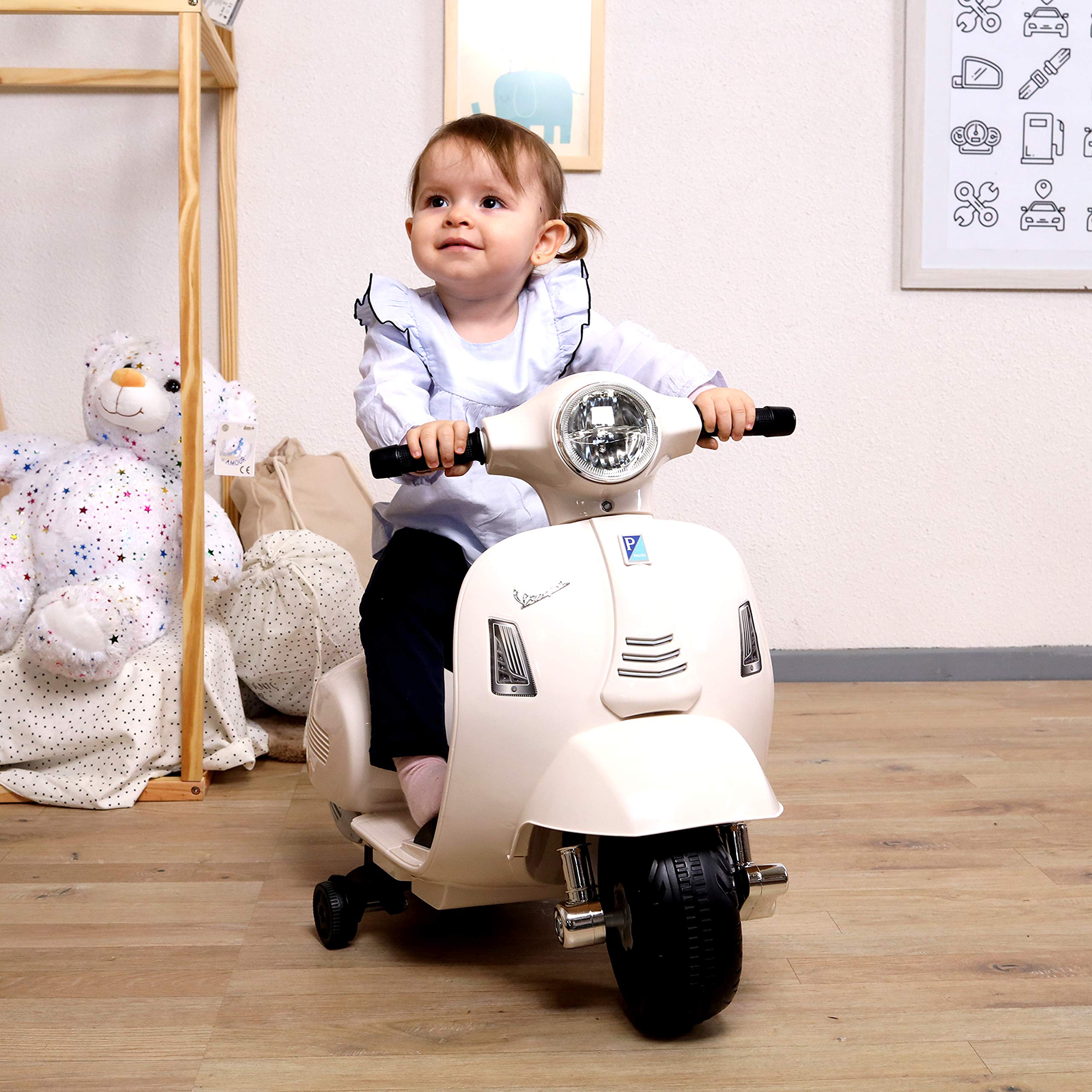 TURBO CHALLENGE - Vespa Gts - Elektryczny nosiciel - 119152 - Skuter - Czerwony - Gotowy do jazdy - Maksymalnie 25 kg - Plastik - Akumulatory do ładowania - Od 24 miesięcy.