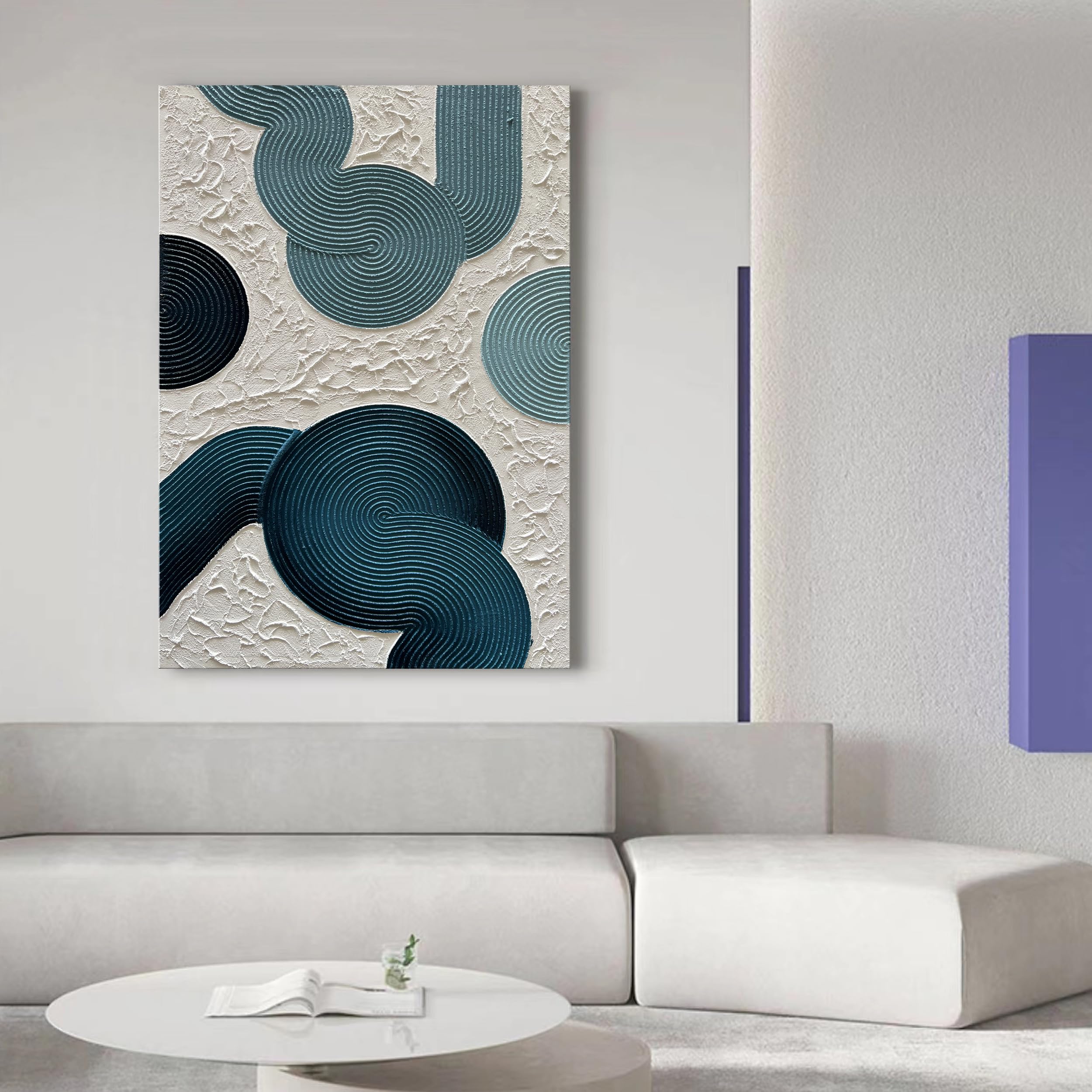 Amazon.com: NANKAI Art Blue and White Thick Texture Abstract Oil