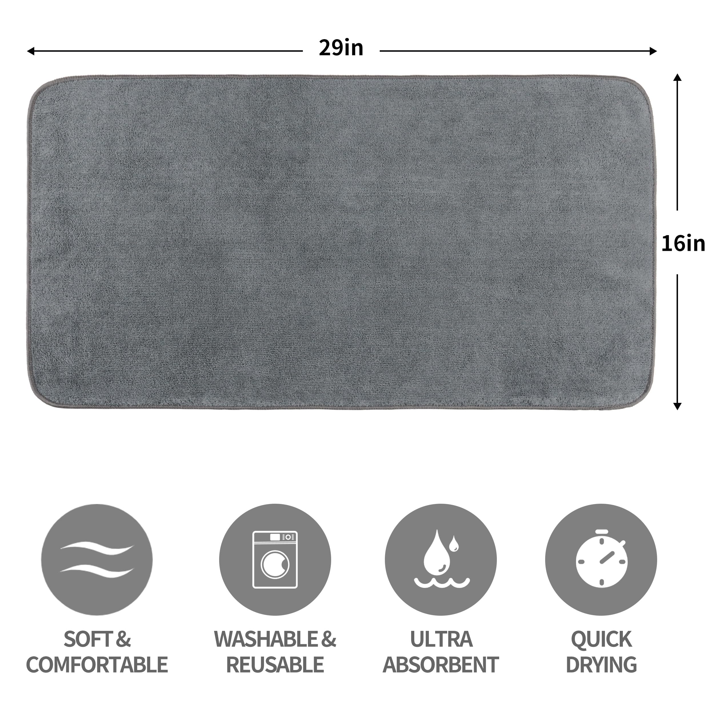 MICROFI Toallas de microfibra para secado de cabello, de secado rápido, sin pelusas (gris, 40,6 x 73,6 cm)