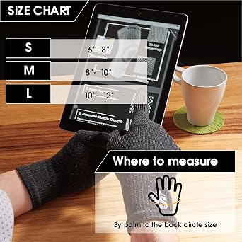 Vital Salveo Full Finger Touchscreen Arthritis Gloves NonSlip Carpal Tunnel-Pair
