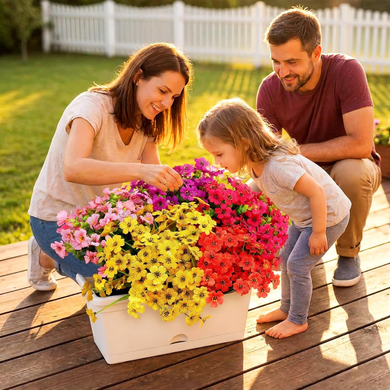 Kingsboomy Artificial Flowers for Outdoors, Faux Plants Flowers, 20 Bundles Silk Colorful Fake Flowers Eucalyptus Realistic UV Resistant for Outside Home Planter Porch Patio Yard Decor (20, 5 Colors)