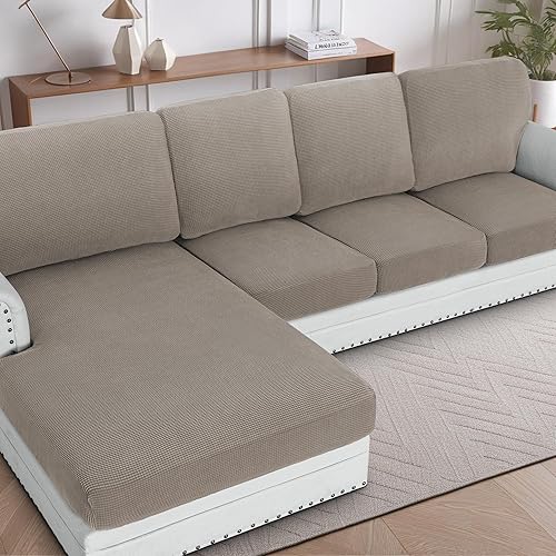 H.VERSAILTEX 2025 New Sectional Couch Covers 8 Pieces Stretch Sofa Covers for Sectional Sofa Set Separate L Shaped Couch Cover for Both Left/Right