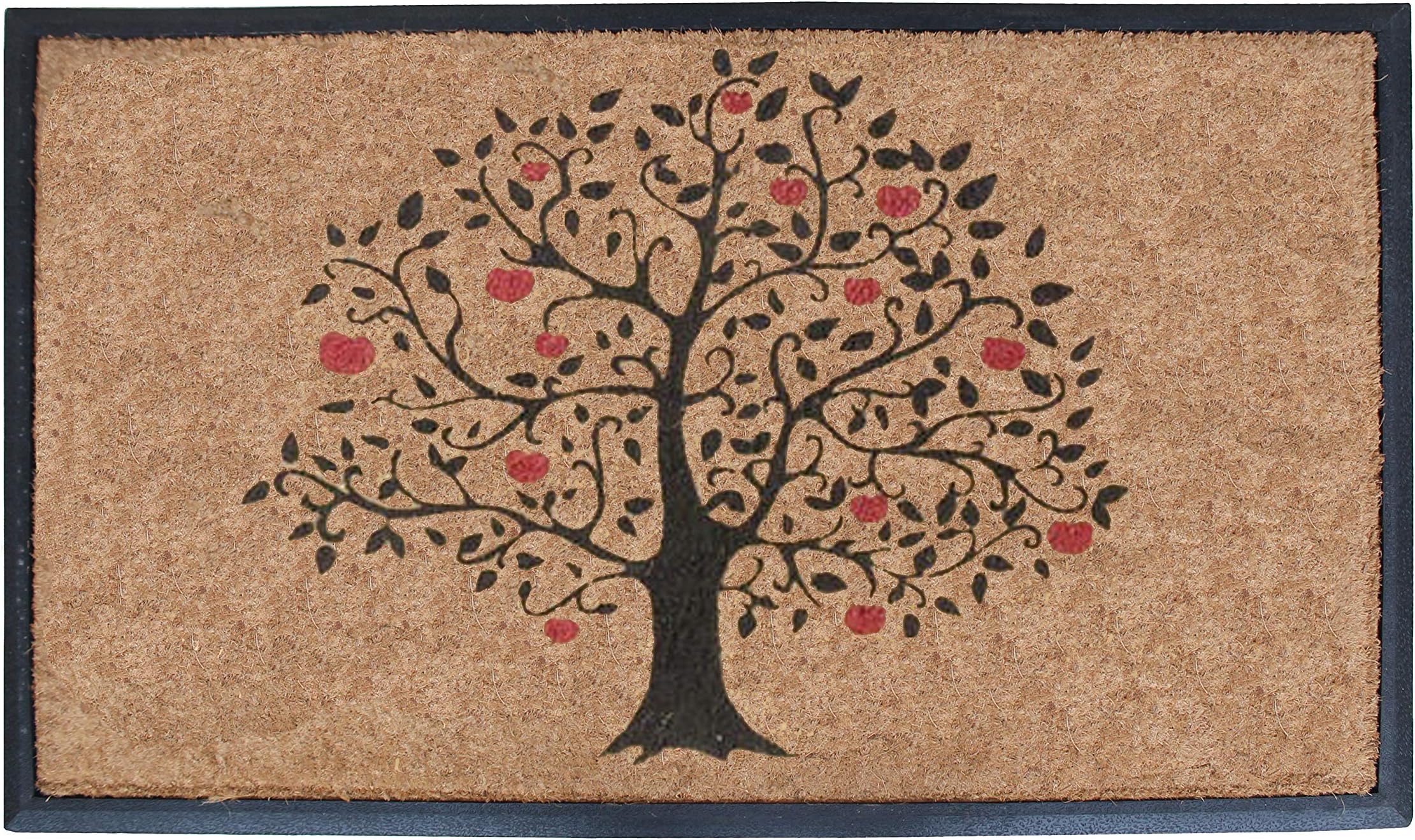 First Impressions Rubber & Coir Large Size Double Doormat with Tree Design, 30" L x 48" W