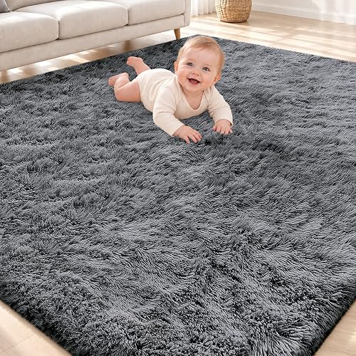 Smiry Area Rugs for Living Room Bedroom 4x5.9 ft, Fluffy Washable Carpet