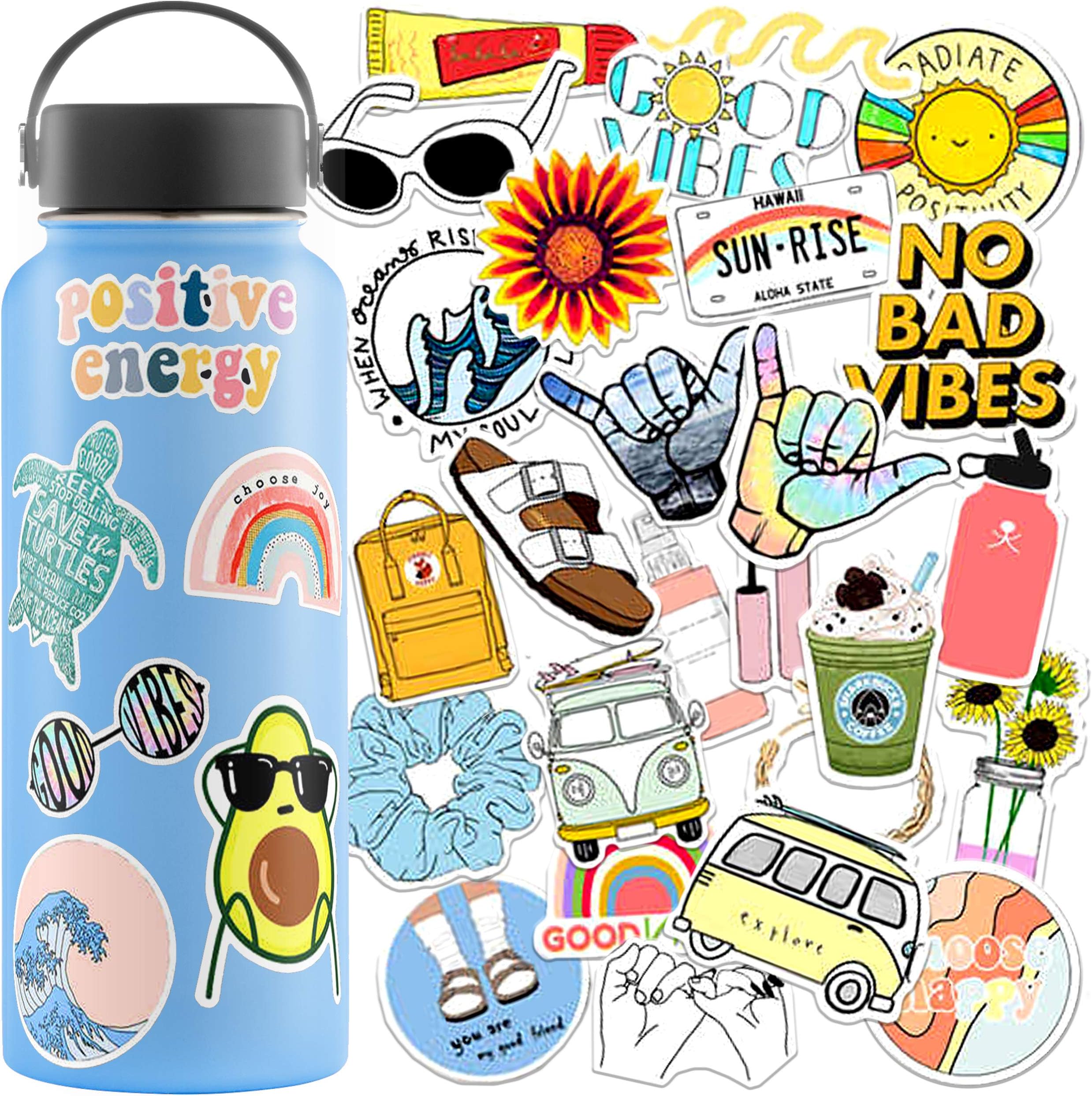USA Company - Cute Stickers for Water Bottles, Waterproof Stickers for Teens and Kids (35 Pack) Water Bottle Stickers, Vinyl Stickers, Set of Laptop Stickers and Water Bottle Stickers for Kids