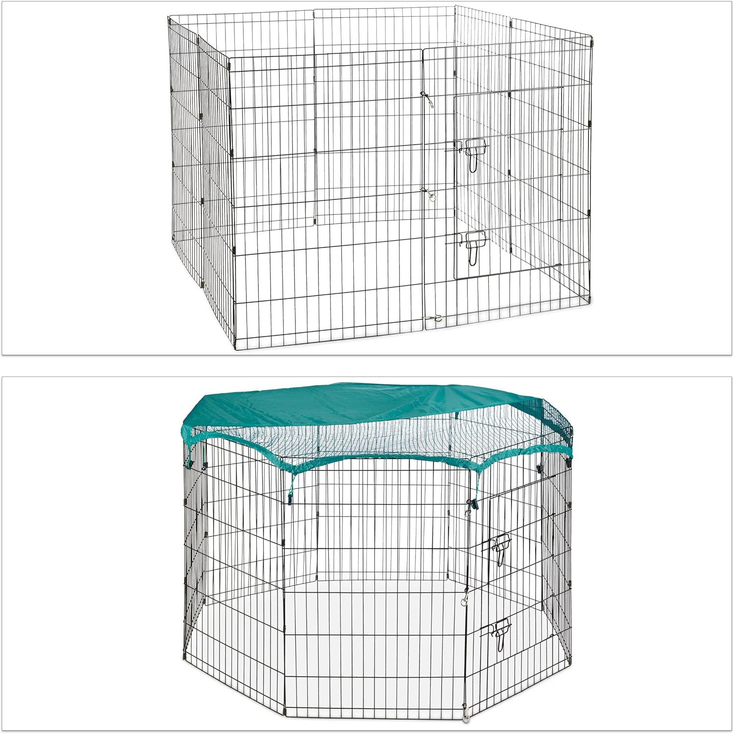 Relaxdays Folding Cover, Rabbit, Guinea Pigs, Indoor, Outdoor, Run Size L, Black, Large -