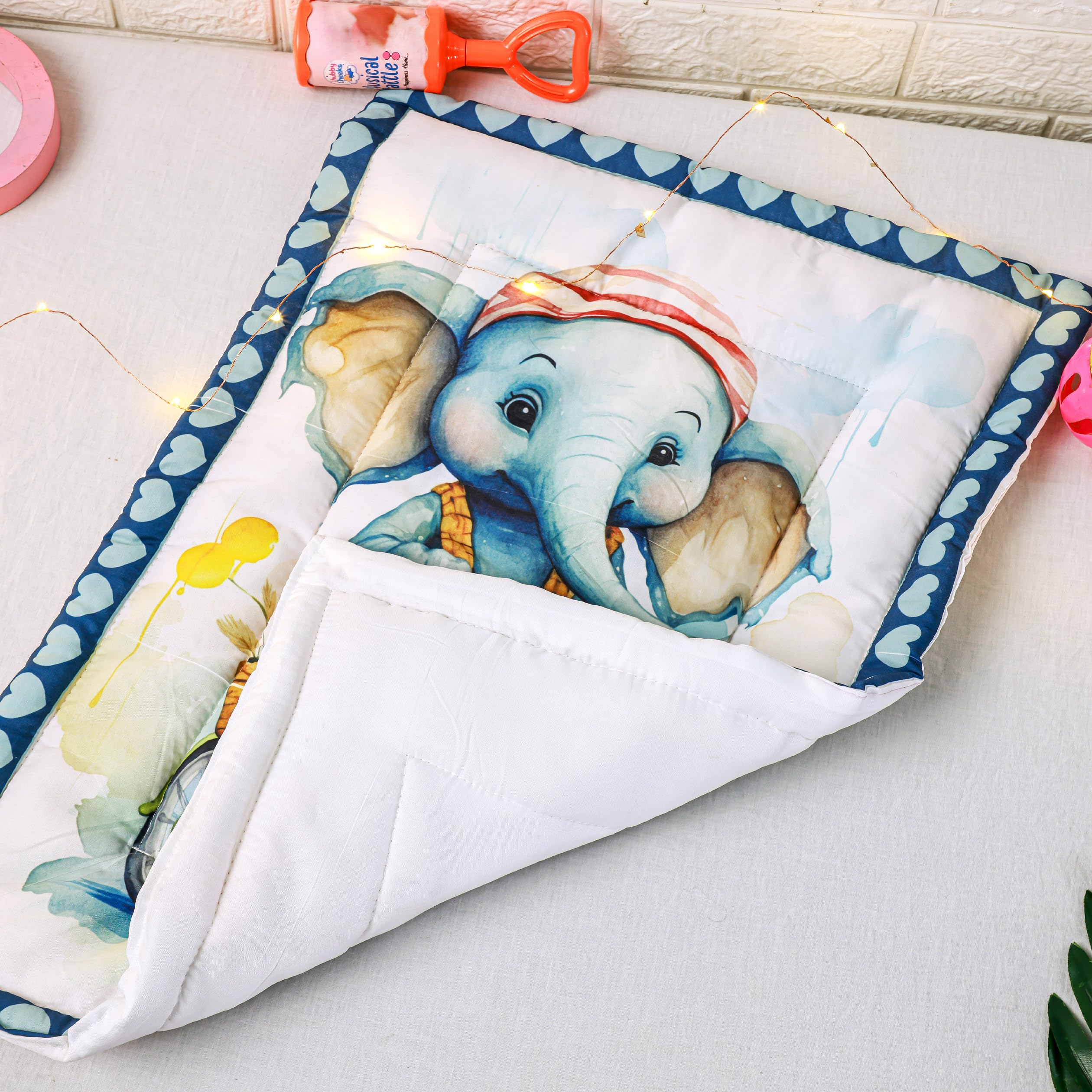 Novo Baby Newborn Soft Cotton Godadi | Kids gaddi | Crib Sheet | Baby mat | Godari |Bedding Set| Matress | Bed | Baby Bedding Set for New Born (Pack of 3) - Image 6 thumbnail