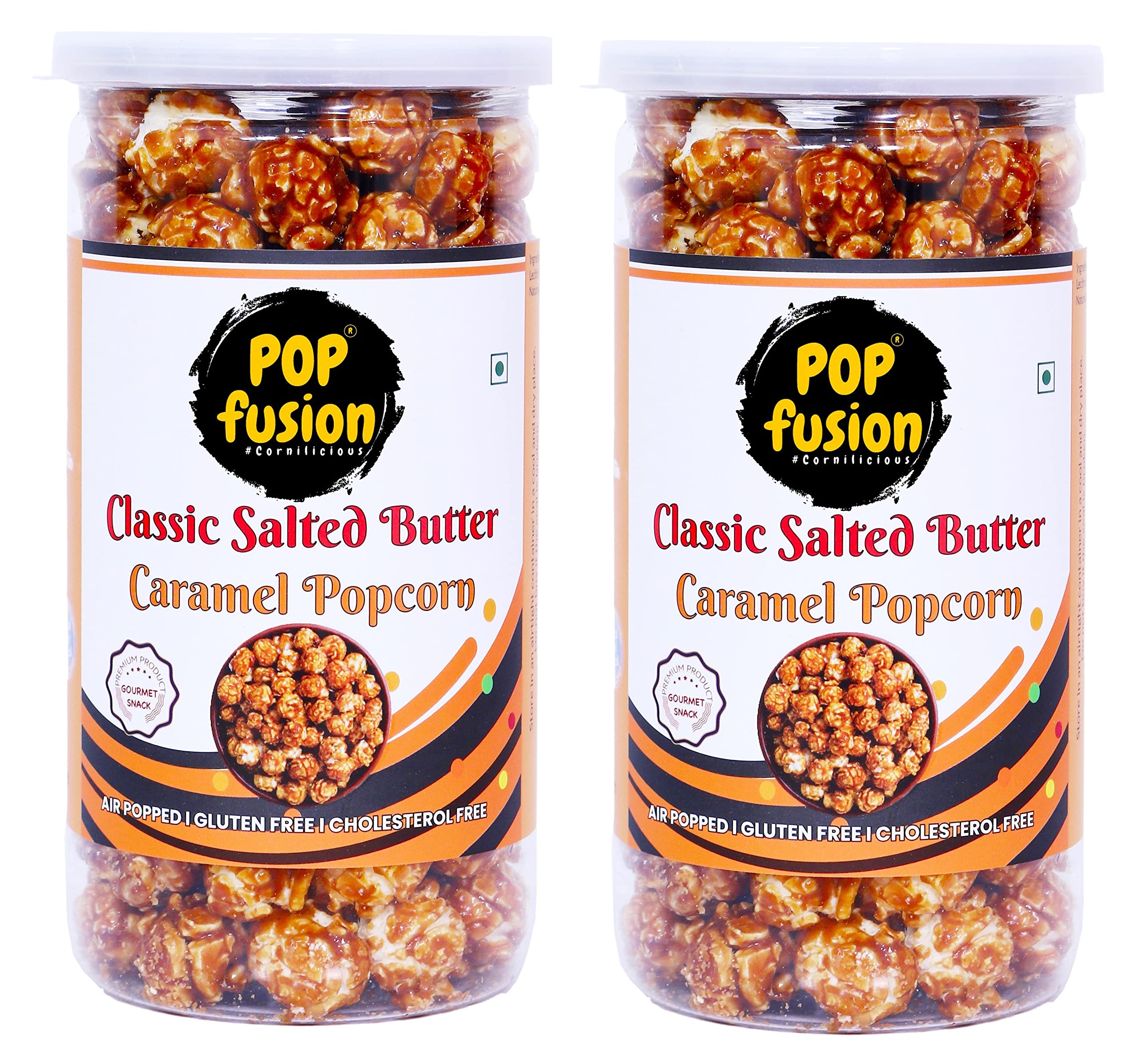 Popfusion Gourmet Flavoured Popcorn -Classic Salted Butter Caramel Popcorn, Gluten free and Low Fat Snacks with Airtight Glass Jar - Pack of 2 (160g*2) 320g (B08CHGKNN3) Amazon Price History, Amazon Price Tracker