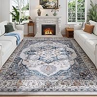 Vista 8 de Rugcomf Alfombra de pasillo de 2' 6'' x 8' lavable, alfombra boho suave, antideslizante, de lana sintética, alfombra vintage para cocina, entrada