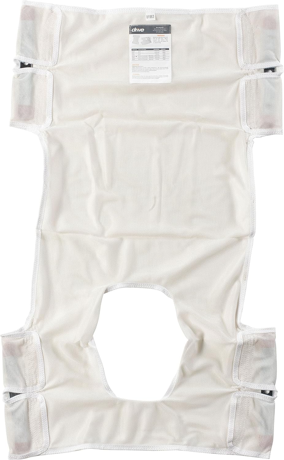 Drive Medical Patient Lift Sling, Polyester Mesh with Commode Cutout