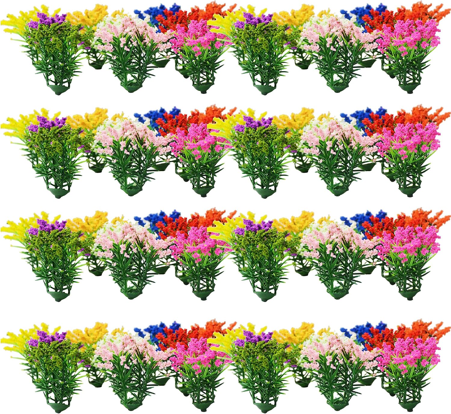 Woohome 10 Color Flower Cluster Grass Tufts Kit - 5 cm DIY Miniature Flower Cluster Vegetation Groups Static Grass Tufts for Train Landscape Scenery