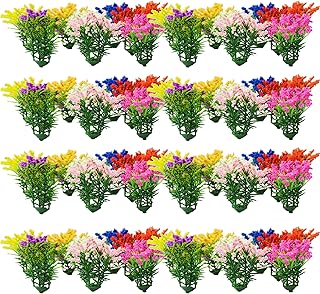 Woohome 10 Color Flower Cluster Grass Tufts Kit 5 cm DIY Miniature Colorful Flower Cluster Flower Vegetation Groups Static Grass Tufts for Train Landscape Scenery