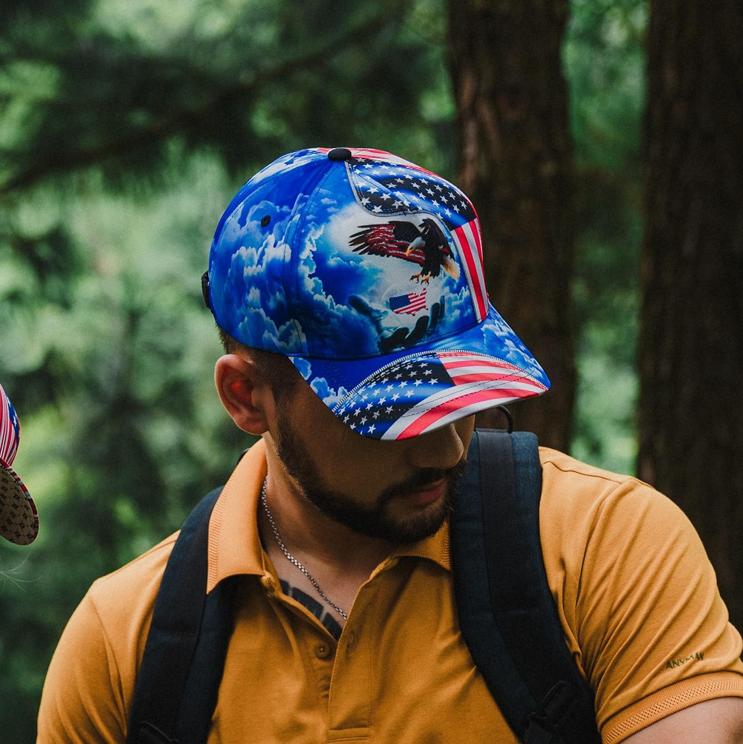 CleveFit 3D Printed, One Nation Under God Baseball Cap, American Eagle Hat for USA Patriots, Unique Design Hat