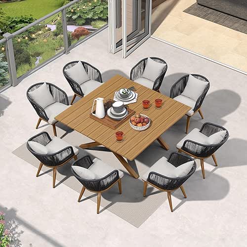 PURPLE LEAF 9 Pieces Outdoor Metal Furniture Set Patio Conversation