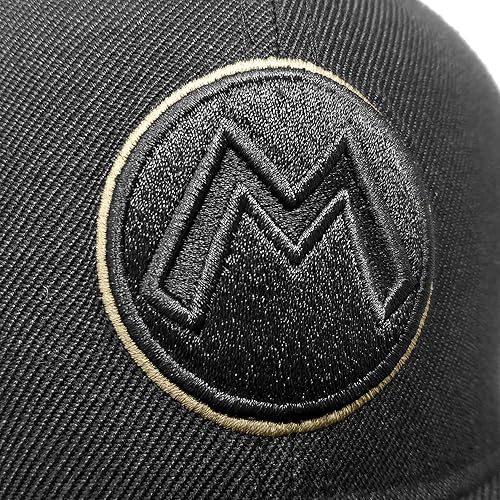 Miniatura 2 de Controller Gear Super Mario Flat Bill Snap Back Hat (Black & Gold Mario M)