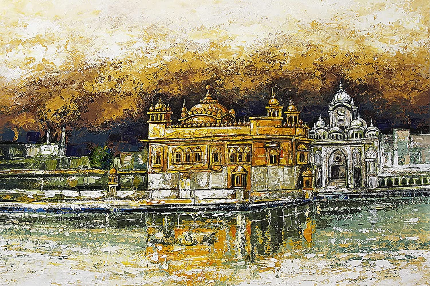 British Terminal™ Golden Temple Canvas Painting Poster Waterproof