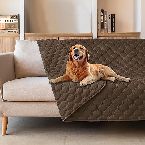 Miniatura 62 de gogobunny Manta impermeable 100 % de doble cara para perro, funda suave para cama de mascotas, reversible, protege muebles, sofá, auto para Beige