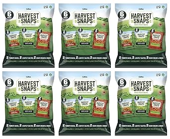 Harvest Snaps Veggie Chips Mixed Multi-Packs | Tomato Basil, Lightly Salted, Sour Cream & Onion | Powered by Plant Protein, Gluten Free Baked Vegetable Crisps | Made in USA | 36 Snack Packs