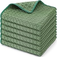 Vista 34 de Homaxy Toallas de cocina de microfibra con tejido de gofre, 16 x 28 pulgadas, ultra absorbentes y de color sólido, paquete de 4, gris