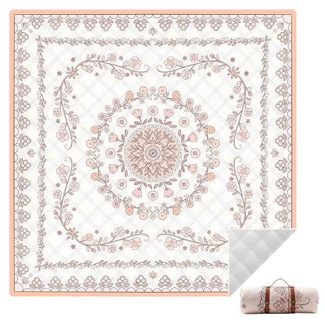 Boho Picnic Mat 79 x 79 Extra Large Outdoor Picnic Blanket Washable Foldable Portable Blanket for Beach Camping