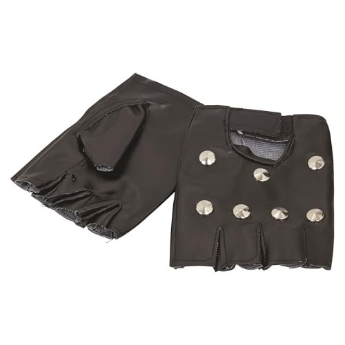 Black Studded Punk Gloves (1 Pair) - Eye-Catching Design, Perfect Accessory for Festivals, Halloween, Music, Parties, & Events Halloween, World Book Day