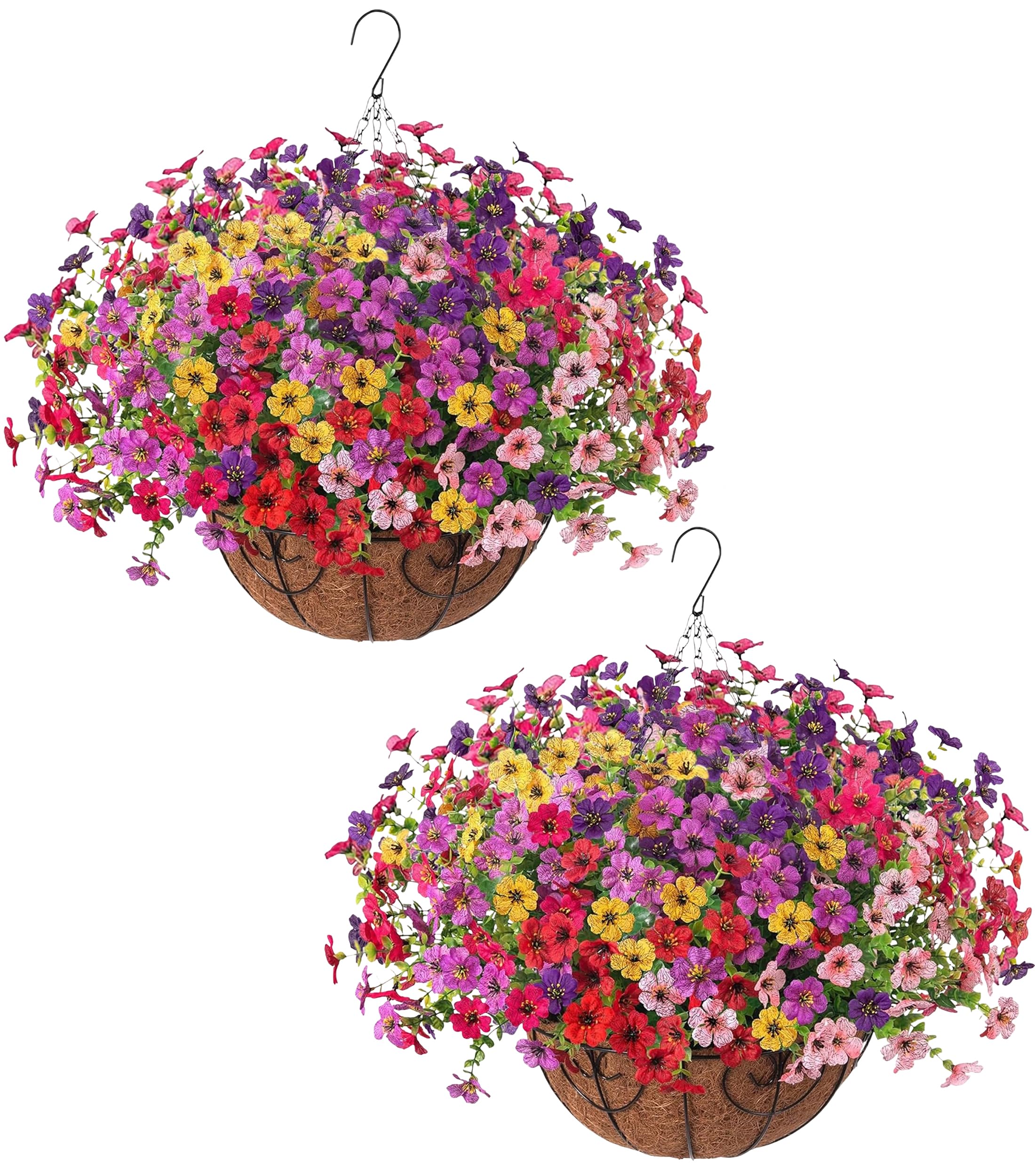 Photo 1 of HyeFlora Artificial Daisy Hanging Flower Basket Set (2-Pack)