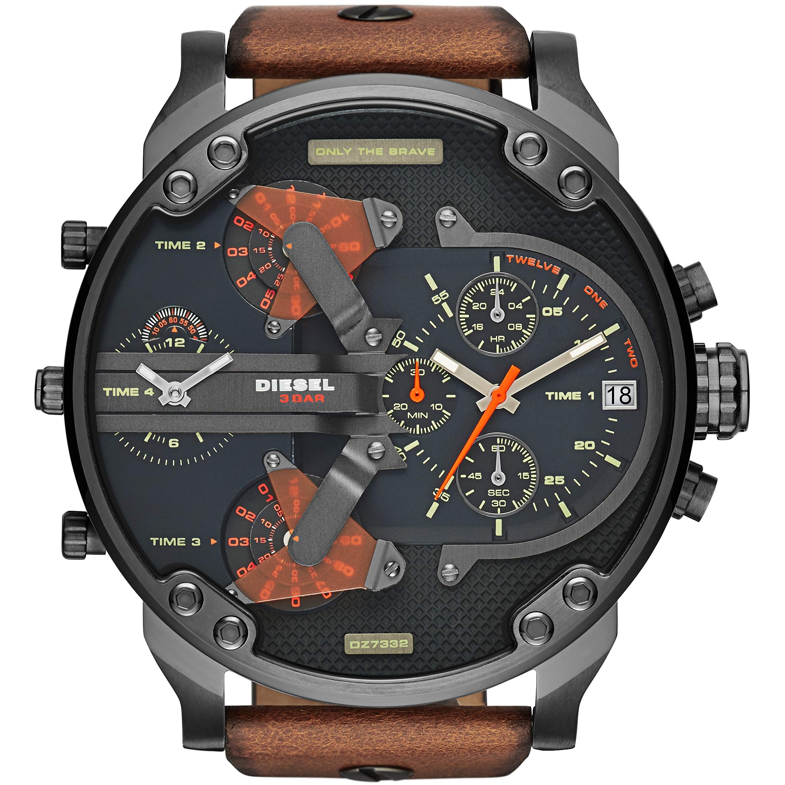 DieseI Only The Brave Mr Daddy 2.0 Gunmetal Brown Leather Mens Analog Watch Dz7332 (B09ZPMN52T) Amazon Price History, Amazon Price Tracker