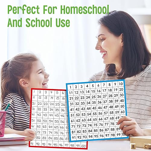 Miniatura 5 de Tableros de matemáticas, laminado de doble cara número 1-100, fácil de escribir, tabla de conteo de números consecutivos para el aula de niños,