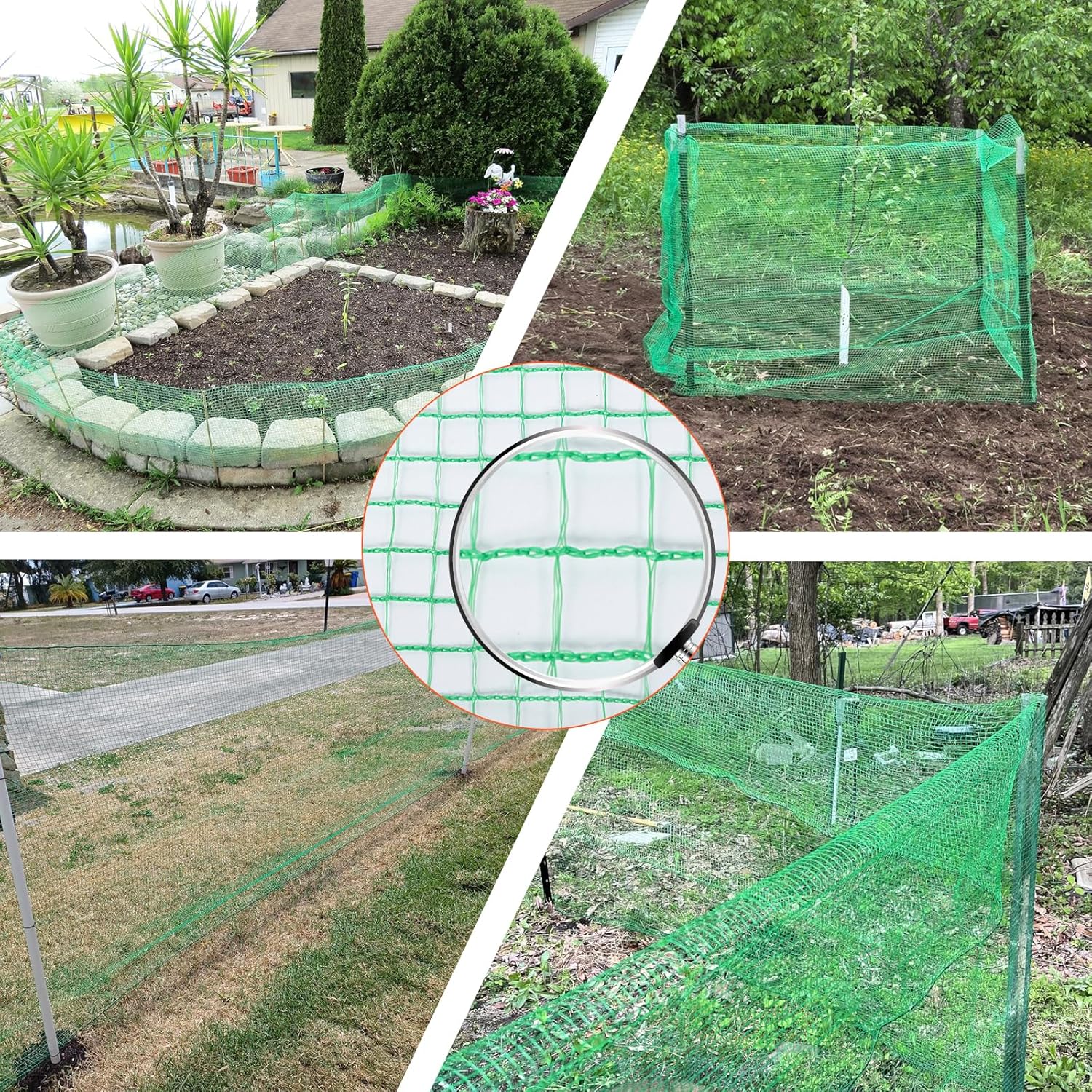 5'x100' Temporary Fence, Garden Fencing Plastic Mesh Fence, Safety Fence, Snow Fence, Construction Fence, Animal Barrier for Dog, Deer, Chicken, Poultry, Deer, Rabbit, Green