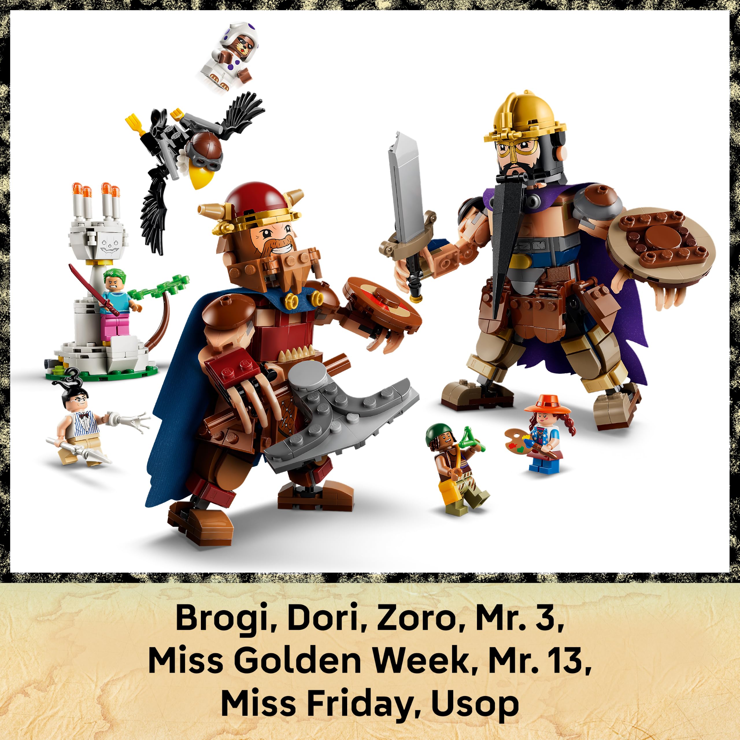 LEGO ONE PIECE Dori Contro Brogi – Giganti di Little Garden - Giocattolo Interattivo con 2 Action Figure e 5 Minifigure - Regalo per Bambini, Bambine e Fan da 9 Anni in su - 75644