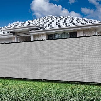 Privacy Screen Fence Panels 15x1 Outside Screen Fencing Patio Cover 180GSM UV Potected Fence Cover for Commercial Garden Backyard Balcony Deck, Gray