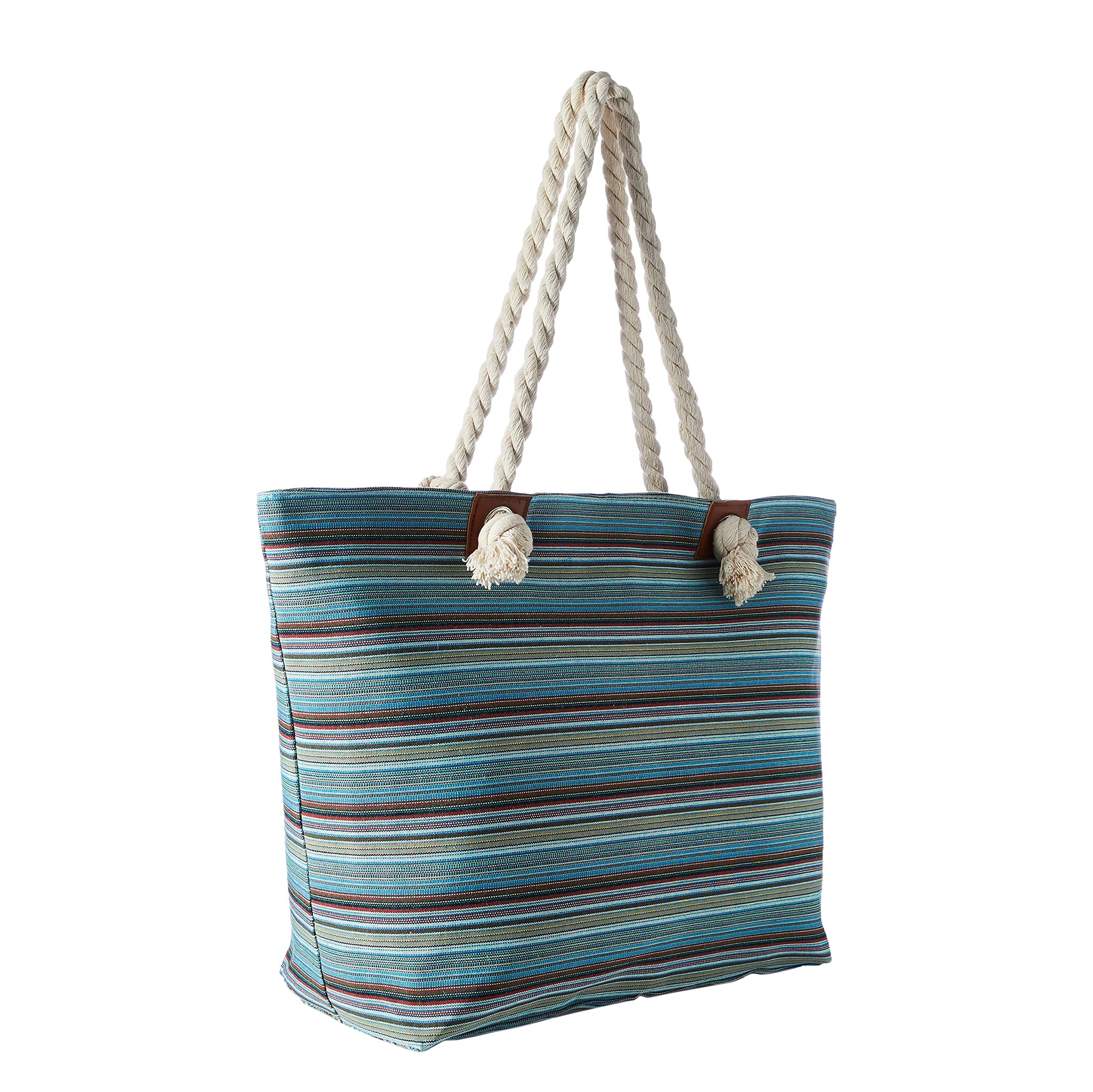 DonDon Bolso de playa grande impermeable con cremallera