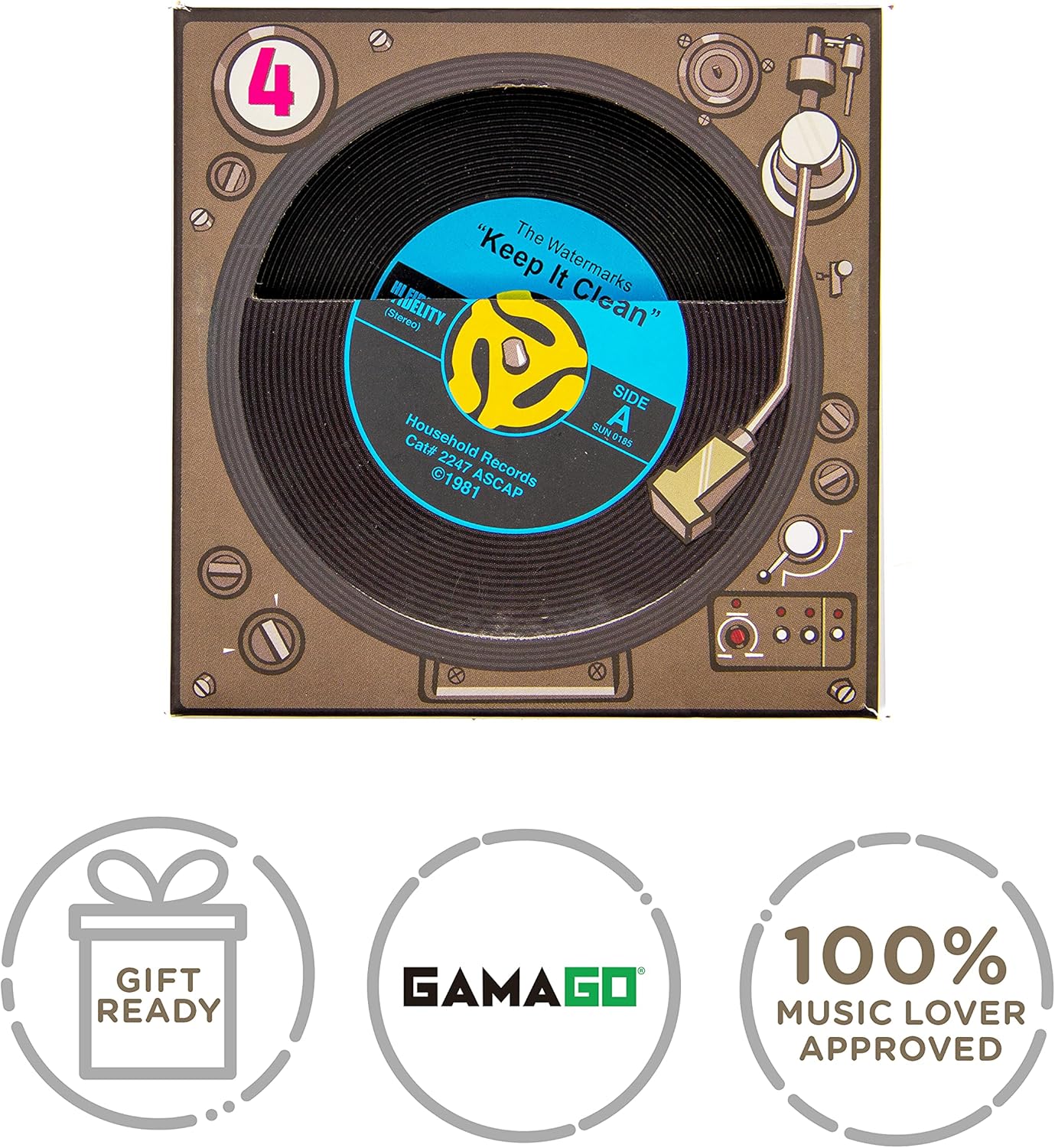 Crazy Clearance GAMAGO 45 Record Coasters - Funny Coasters - Fun for Decorations - Coasters for Drinks - Great Party Bar and Gift Idea
