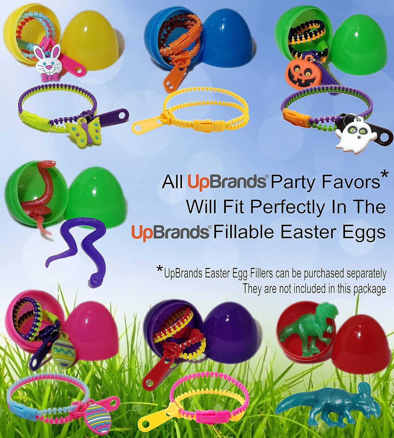 UpBrands UpBrands 플라스틱 재사용 가능한 부활절 달걀 2 3 8 6 색상 48 부활절 헌트를위한 채울 수있는 빈 달걀  어린이를위한 부활절 바구니 어린이 할로윈 테마 파티 즐겨 찾기 부활절 달걀