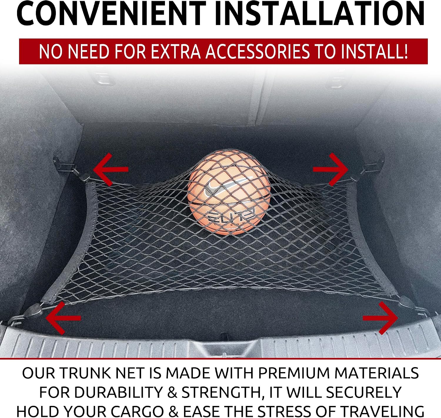 Floor Style Automotive Elastic Trunk Mesh Cargo Net for Mazda CX-30 2020-2026 - Premium Trunk Organizers and Storage - Luggage Net for Crossover - Best Car Organizer for Mazda CX30