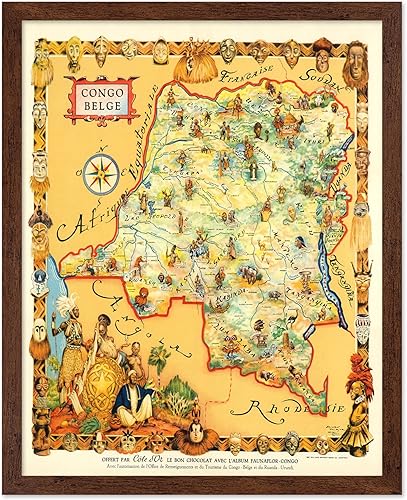 Vista 23 de Poster Master Póster vintage de la nación de los inmigrantes – Póster de mapas pictóricos retro – Arte de Estados Unidos – Regalo educativo
