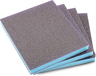 4Pcs 100 Grit Sanding Sponge, Jamiikury Medium Sanding Blocks Washable and Reusable, Wet Dry Sandpaper Sponge for Wood Metal Furniture Paint and Drywall