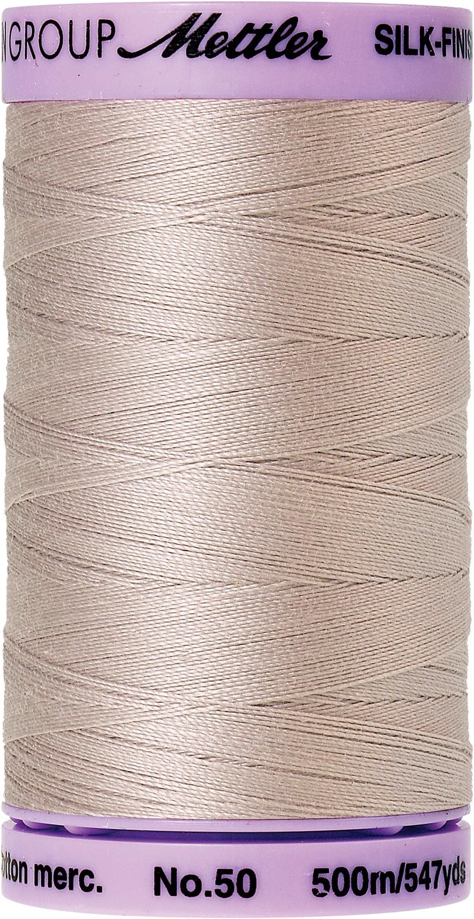 Silk-Finish Solid Cotton Thread, 547 yd/500m, Cloud Gray