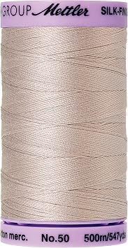 Mettler Silk-Finish Solid Cotton Thread, 547 yd/500m, Cloud Gray