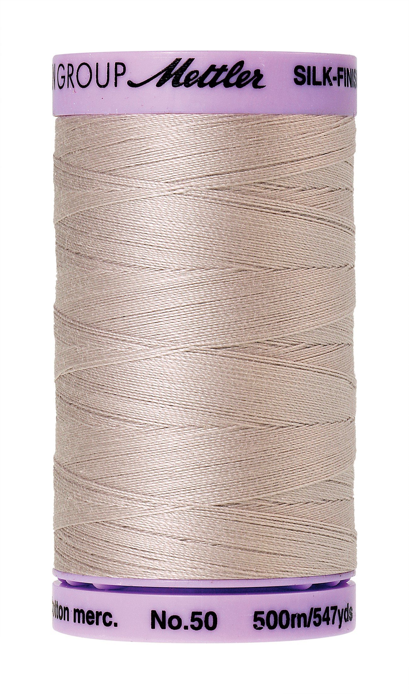 Silk-Finish Solid Cotton Thread, 547 yd/500m, Cloud Gray