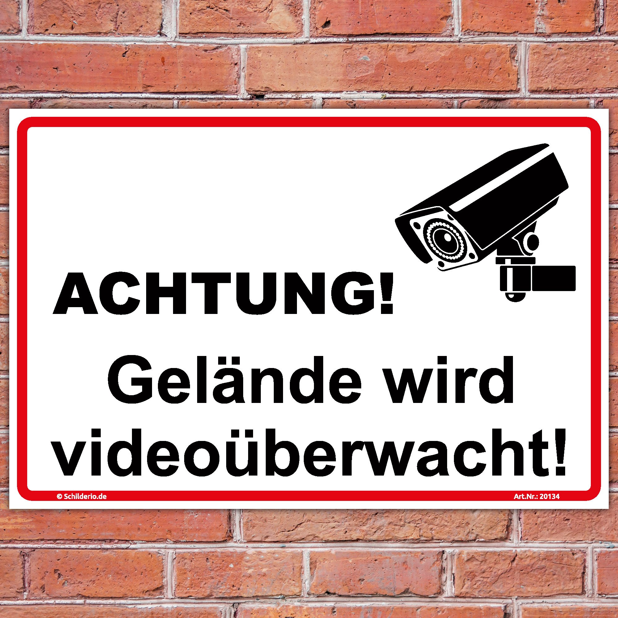 Schild Betriebsgelände Videoüberwacht 300 x 200 mm | 3 mm Alu-Verbund, wetterfester UV-Direktdruck, robust und langlebig, Made in Germany Schild Betriebsgelände Videoüberwacht 300 x 200 mm | 3 mm Alu-Verbund, wetterfester UV-Direktdruck, robust und langlebig, Made in Germany