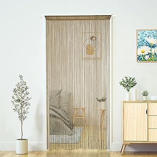 Doorways String Curtain Door Curtains,Bedroom Decor Kitchen Closet Living Room Laundry Fringe Hallway Tassel Screen Room Divider Boho Hippie Hanging for Wedding and Party(39×79in/100×200cm, Deep Ecru)