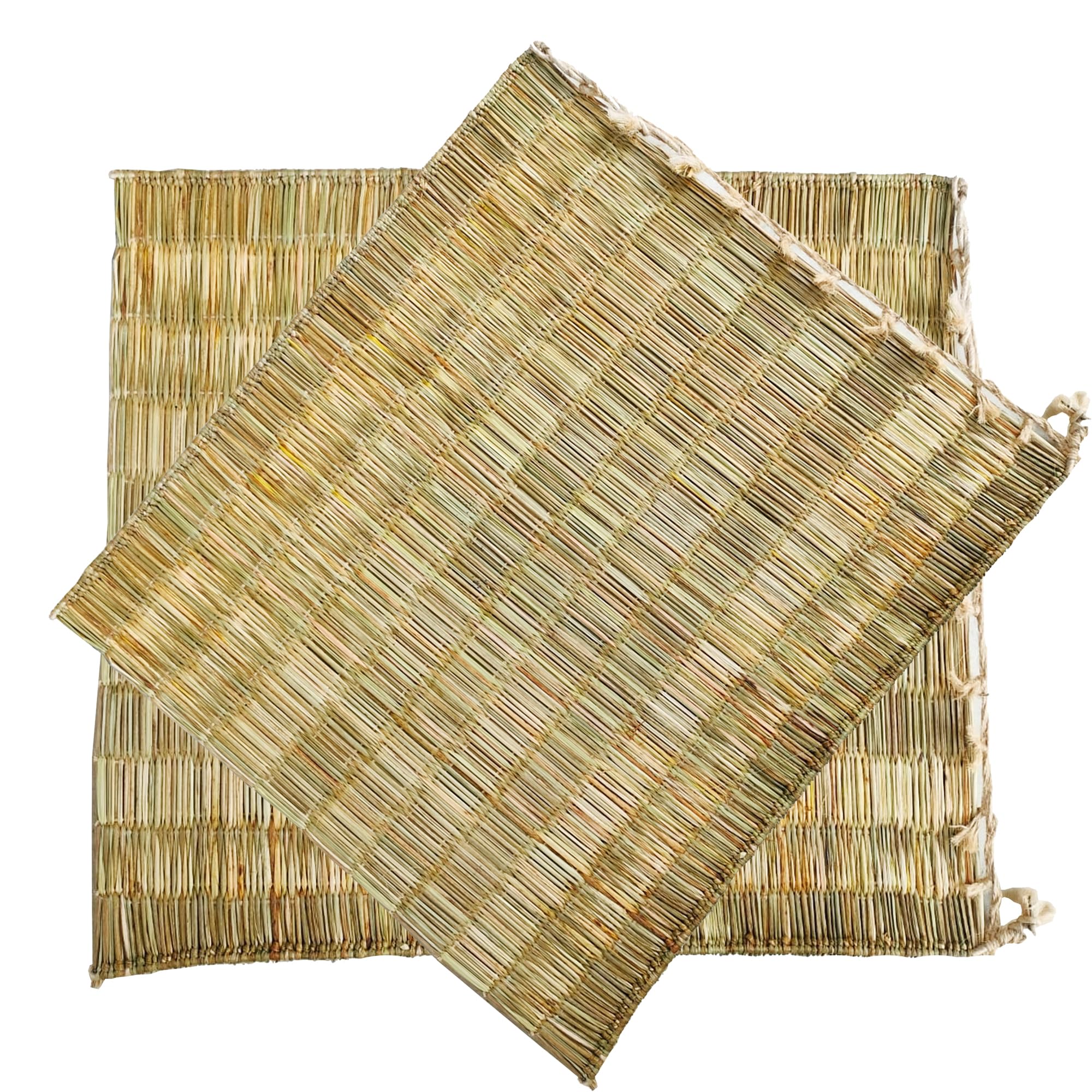 CRM TRADERS Handmade Pooja Assan Madurkathi Grass Chatai Mat for Prayers - 17x19 inch (2)-picture-16