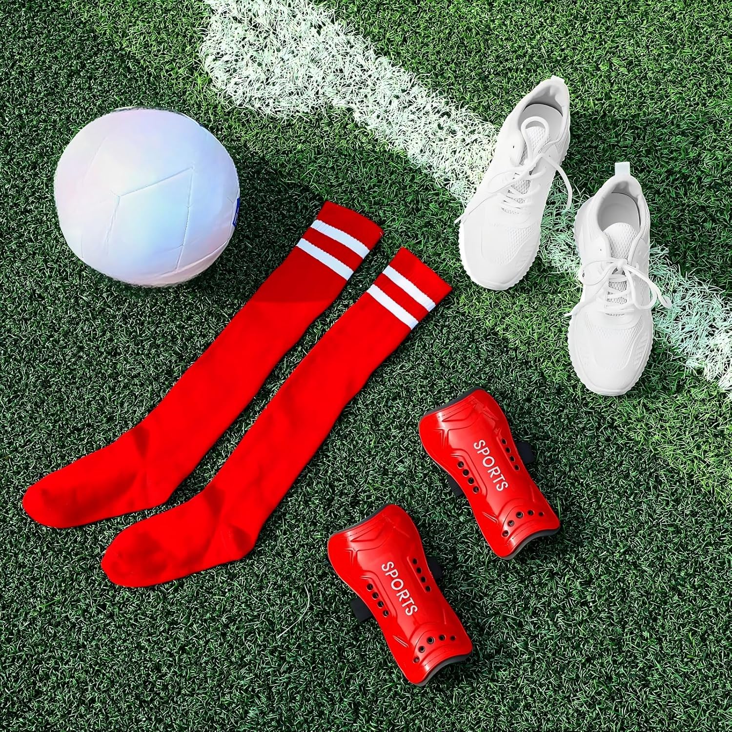 Syhood Soccer Shin Guards and Socks for Toddler Kids Youth, Lightweight Soccer Shin Pads Protective Defender Gear for 3-5, 5-10, 10-15 Years Old Children Teen Boys Girls Sports Game