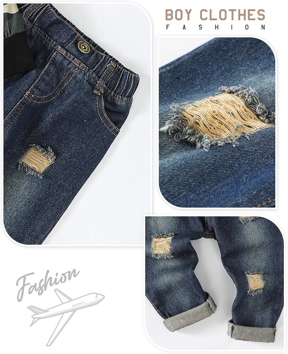 Renotemy Toddler Baby Boy Clothes Denim Outfits Infant Hooded Sweatshirt Jeans Pants Little Boys Clothing - Image 5