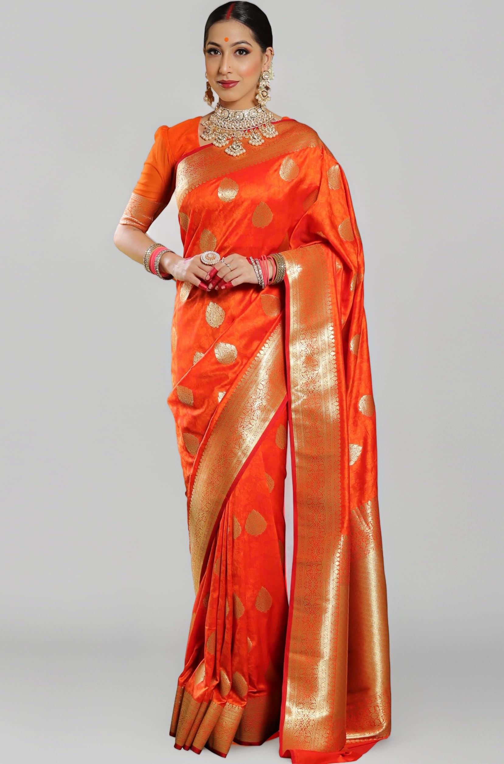 Women's Banarasi Saree Pure Kanjivaram Silk Saree Soft new ladies 2025 Design Wear Pattu Sarees Latest Sadi Party Sari collections With Blouse Piece (San Pari-224)