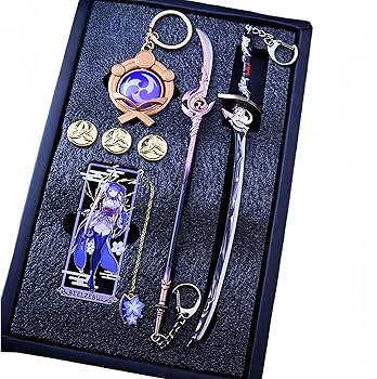 Amazon.co.jp: 原神 ナヒータ 神の目 キーホルダー 武器 8点セットです