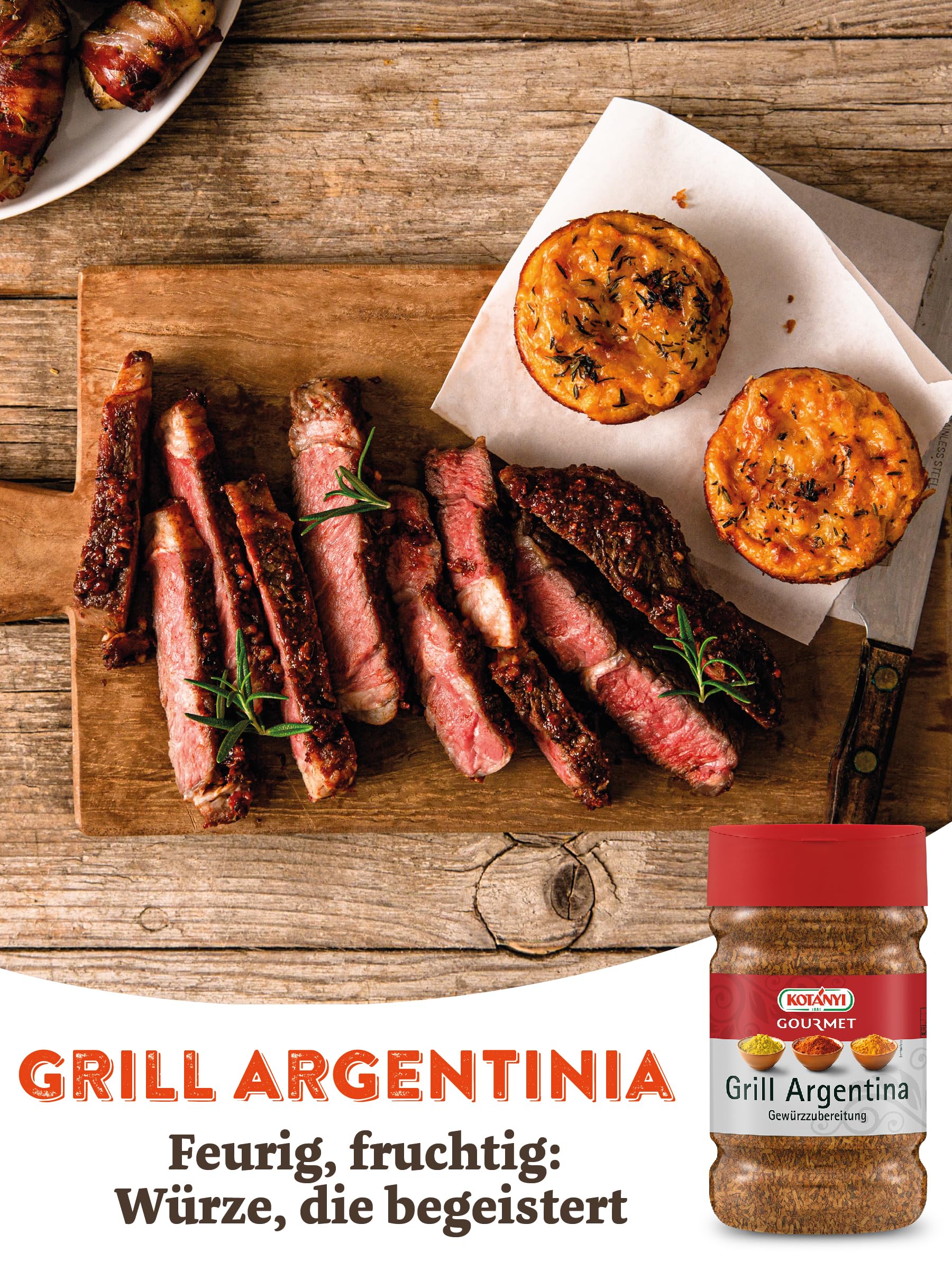 Kotanyi Grill Argentina Preparación de Especias para Grandes consumidores y gastronomía, 900 g